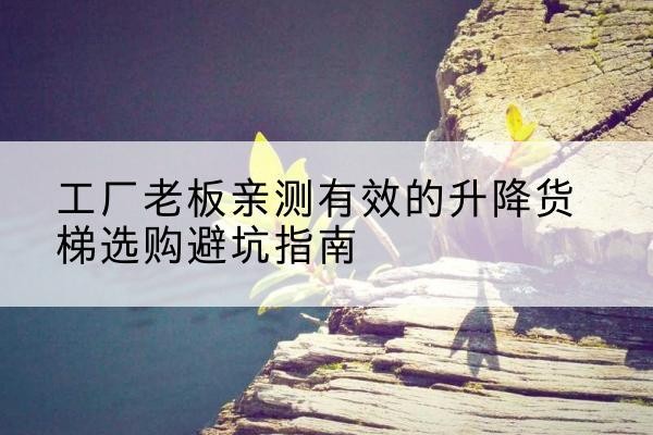 桑日升降货梯怎么选-工厂老板亲测有效的升降货梯选购避坑指南